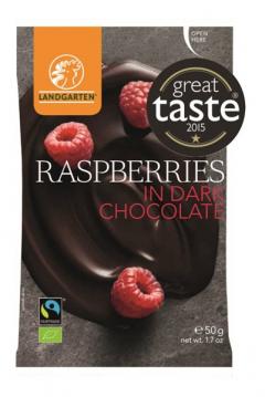 Zmeura in ciocolata neagra - Raspberries in Dark Chocolate - BIO + RO-ECO-007