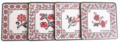 Set 4 suporturi pahare - Cusaturi romanesti pe etamina
