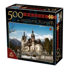 Puzzle - Discover Romania - Castelul Peles iarna - 500 piese
