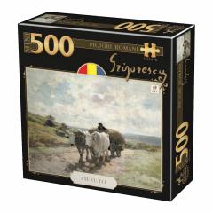 Puzzle - Pictori romani - Nicolae Grigorescu - Car cu boi - 500 piese