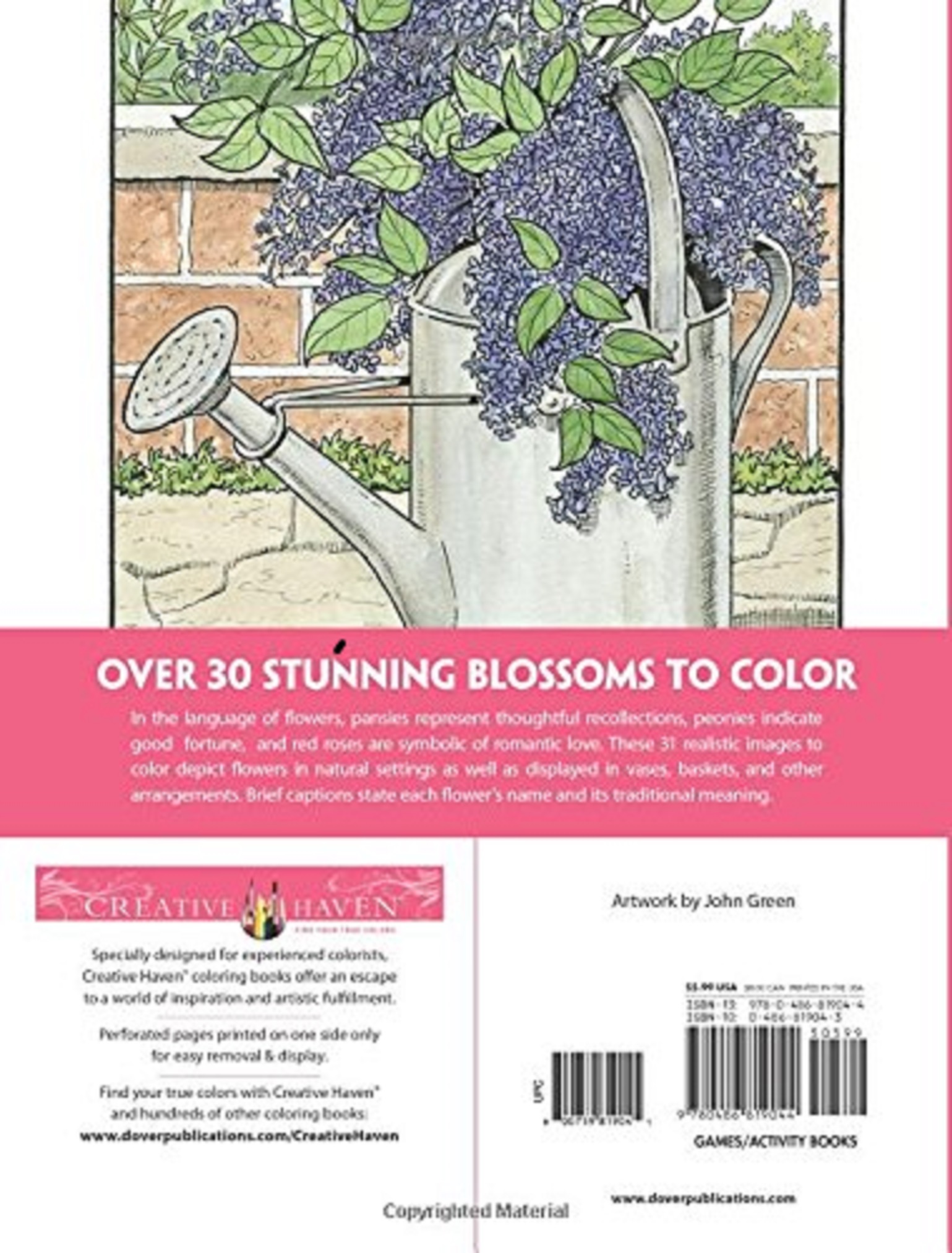 Creative Haven The Beautiful Language of Flowers Coloring Book John Green