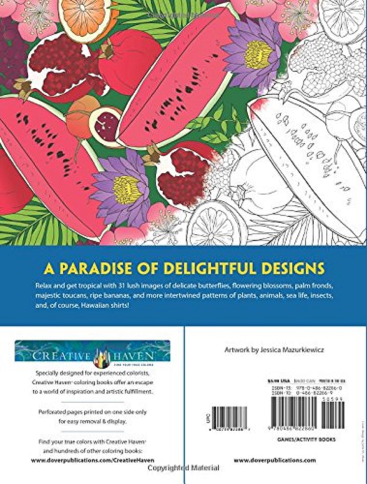 Creative Haven Truly Tropical Coloring Book