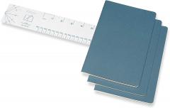 Set 3 caiete - Moleskine Cahier - Large, Ruled - Brisk Blue