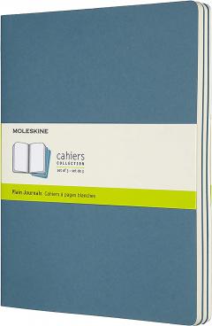 Set 3 caiete - Moleskine Cahier - X-Large, Plain - Brisk Blue