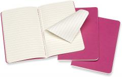 Set 3 caiete - Moleskine Cahier - Pocket, Ruled - Kinetic Pink