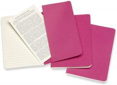 Set 3 caiete - Moleskine Cahier - Pocket, Ruled - Kinetic Pink