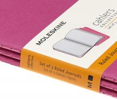 Set 3 caiete - Moleskine Cahier - Pocket, Ruled - Kinetic Pink