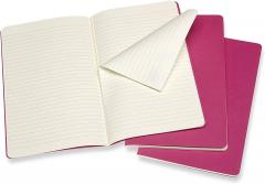 Set 3 caiete - Moleskine Cahier - Large, Ruled - Kinetic Pink
