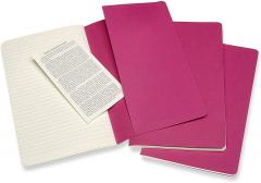 Set 3 caiete - Moleskine Cahier - Large, Ruled - Kinetic Pink