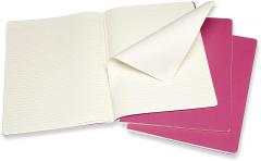 Set 3 caiete - Moleskine Cahier - Extra Large, Ruled - Kinetic Pink