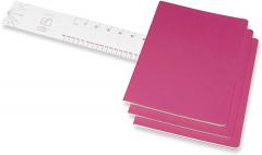 Set 3 caiete - Moleskine Cahier - X-Large, Ruled - Kinetic Pink