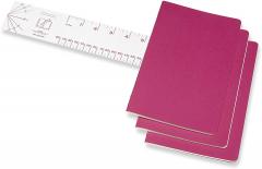 Set 3 caiete - Moleskine Cahier - Large, Plain - Kinetic Pink