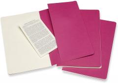 Set 3 caiete - Moleskine Cahier - Large, Plain - Kinetic Pink