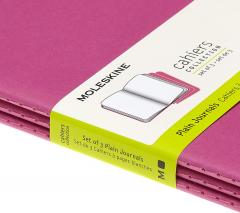 Set 3 caiete - Moleskine Cahier - Large, Plain - Kinetic Pink