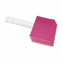 Set 3 caiete - Moleskine Cahier - Extra Large, Plain - Kinetic Pink