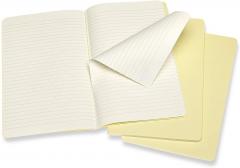 Set 3 jurnale - Moleskine Cahier - Cardboard Cover, Large, Ruled - Tender Yellow