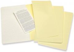 Set 3 jurnale - Moleskine Cahier - Cardboard Cover, Large, Ruled - Tender Yellow