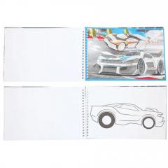 Carte de colorat cu stickere - Monster Cars