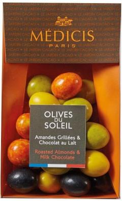 Migdale prajite in ciocolata cu lapte - Olives du Soleil, 150g