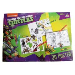 Trusa poster 3D Testoasele Ninja