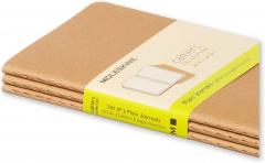 Set 3 caiete - Moleskine Cahier - Pocket, Plain - Kraft Brown