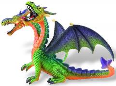Figurina - Dragon verde cu 2 capete 