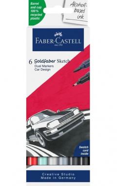 Set 6 markere cu 2 capete - Gofa Sketch Marker - Car Design