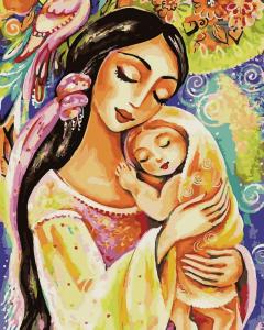 Set pictura pe numere - Mama si bebe