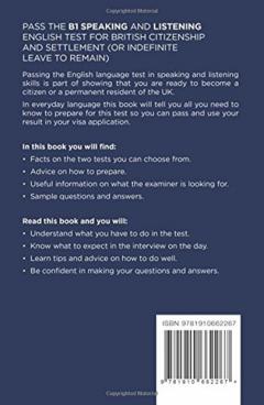 Pass The B1 Speaking and Listening English Test For British Citizenship and settlement (or Indefinite Leave to Remain)