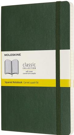 Carnet - Moleskine Classic - Large, Soft Cover, Squared - Myrtle Green