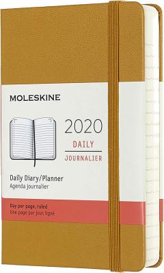 Agenda 2020 - Moleskine 12-Month Daily Notebook Planner - Ripe Yellow, Pocket, Hard cover