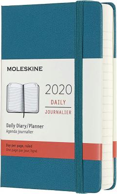 Agenda 2020 - Moleskine 12-Month Daily Notebook Planner - Magnetic Green, Pocket, Hard cover