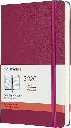 Agenda 2020 - Moleskine 12-Month Daily Notebook Planner - Snappy Pink, Large, Hard cover