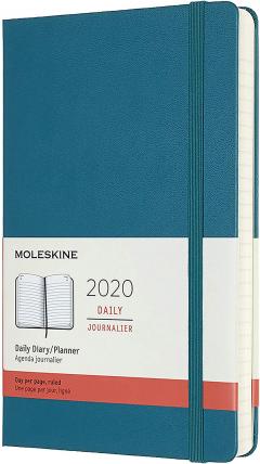 Agenda 2020 - Moleskine 12-Month Daily Notebook Planner - Magnetic Green, Large, Hard cover