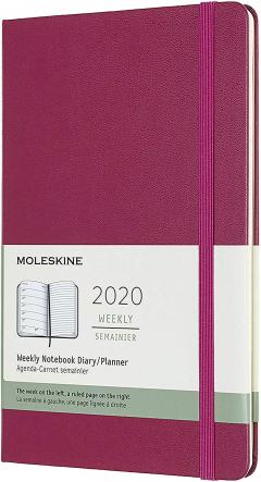 Agenda 2020 - Moleskine 12-Month Weekly Notebook Planner - Snappy Pink, Large, Hard cover