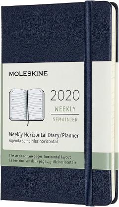 Agenda 2020 - Moleskine 12-Month Weekly Notebook Planner - Sapphire Blue, Pocket, Hard cover