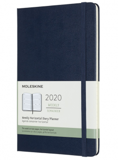 Agenda 2020 - Moleskine 12-Month Weekly Notebook Planner - Sapphire Blue, Large, Hard cover