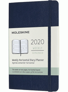 Agenda 2020 - Moleskine 12-Month Weekly Notebook Planner - Sapphire Blue, Pocket, Soft cover