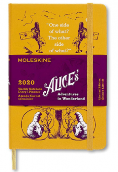 Agenda 2020 - Moleskine Limited Edition Alice's Adventures in Wonderland 12-Month Weekly Notebook Planner - Yellow, Pocket, Hard cover