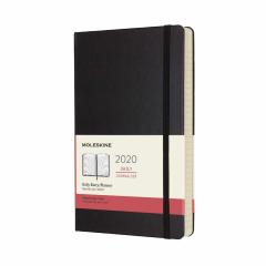 Agenda 2020 - Moleskine 12-Month Daily Notebook Planner - Black, Large, Hard cover