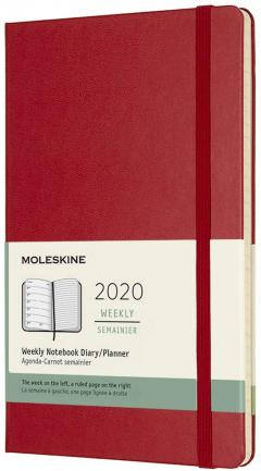 Agenda 2020 - Moleskine 12-Month Weekly Notebook Planner - Scarlet Red, Large, Hard cover