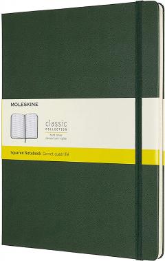 Carnet - Moleskine Classic - X-Large, Hard Cover, Squared - Myrtle Green