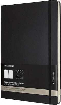 Agenda 2020 - Moleskine Pro 12-Month Weekly Notebook Planner - Black, A4, Hard cover