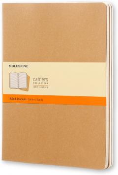 Set 3 caiete - Moleskine Cahier - Extra Large, Ruled - Kraft Brown