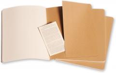 Set 3 caiete - Moleskine Cahier - Extra Large, Ruled - Kraft Brown