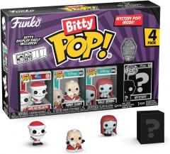 Set 4 figurine - Bitty Pop! The Nightmare Before Christmas: Santa Jack Skellington