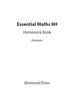 Essential Maths 8H Homework Book Answers