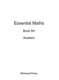Coperta cărții Essential Maths Book 8H Answers