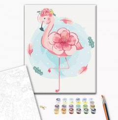 Set pictura pe numere - Blooming flamingo