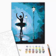 Set pictura pe numere - Ballerina in the light of lanterns